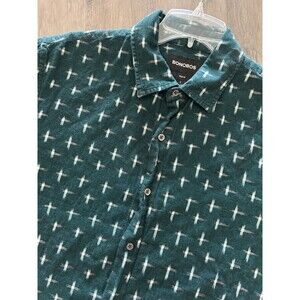 Bonobos Button Up Shirt Men's Large L Slim Fit Ikat Hatch Storm Casual